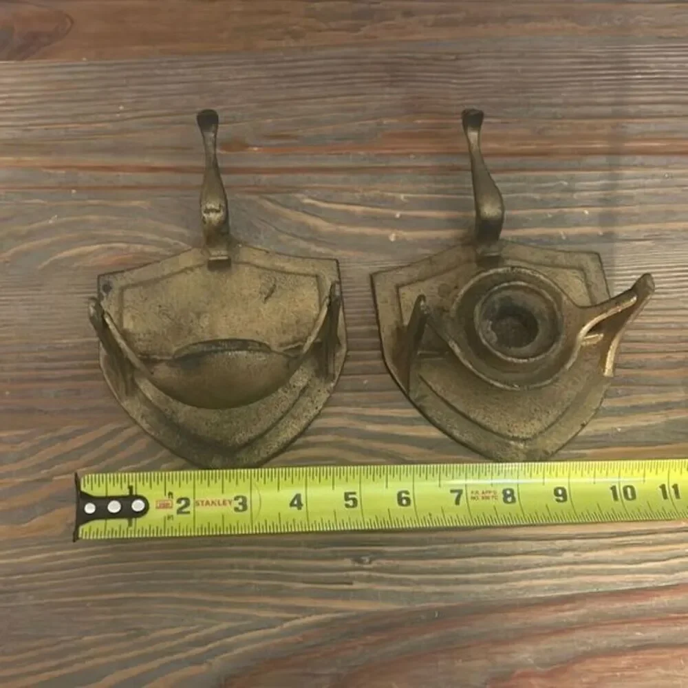 Vintage cast iron candle wall‎ sconce or table candle holder antique Japan